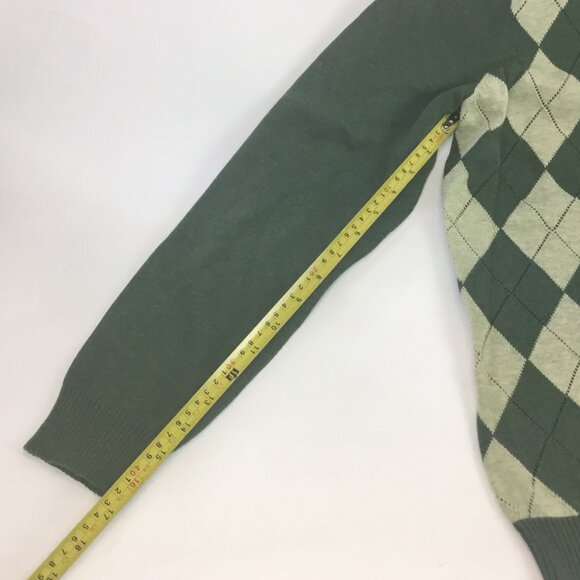 (NWT) Cherokee Green Argyle Button-up Sweater - Picture 10 of 11